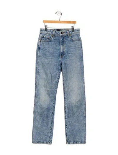 Pre-owned Khaite High-rise Straight Leg Jeans In Blue
