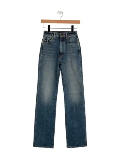 Pre-owned Khaite High-rise Straight Leg Jeans In Blue