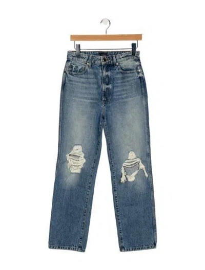 Pre-owned Khaite High-rise Straight Leg Jeans In Blue