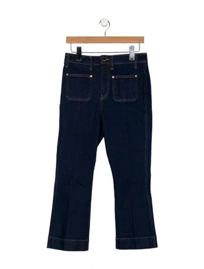 Pre-owned Khaite High-rise Straight Leg Jeans In Blue