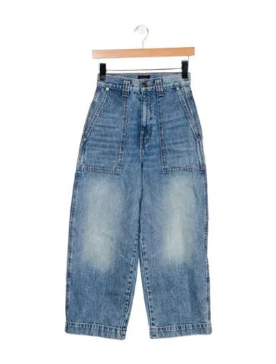 Pre-owned Khaite High-rise Straight Leg Jeans In Blue