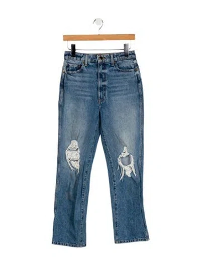 Pre-owned Khaite High-rise Straight Leg Jeans In Blue