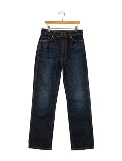 Pre-owned Khaite High-rise Straight Leg Jeans In Blue