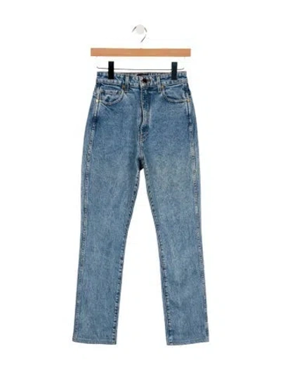 Pre-owned Khaite High-rise Straight Leg Jeans In Blue