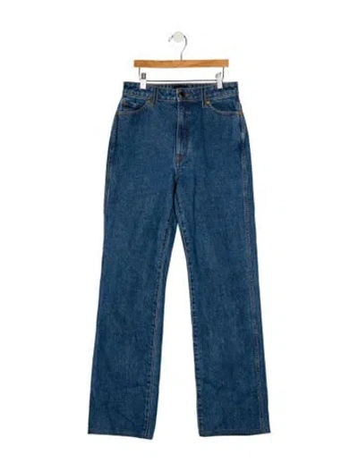 Pre-owned Khaite High-rise Straight Leg Jeans In Blue