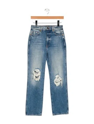 Pre-owned Khaite High-rise Straight Leg Jeans In Blue