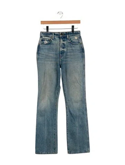 Pre-owned Khaite High-rise Straight Leg Jeans In Blue