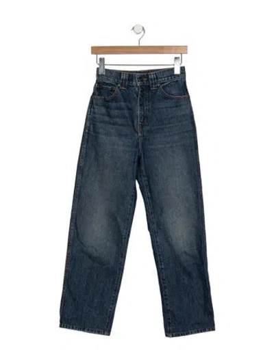 Pre-owned Khaite High-rise Straight Leg Jeans In Blue