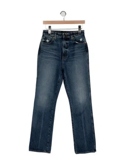 Pre-owned Khaite High-rise Straight Leg Jeans In Blue