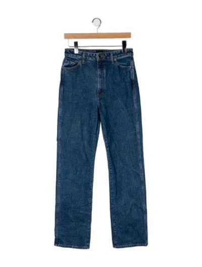 Pre-owned Khaite High-rise Straight Leg Jeans In Blue