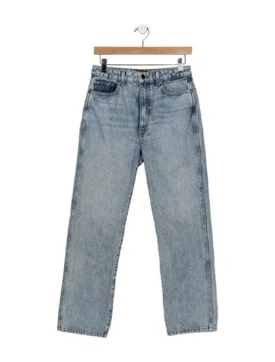 Pre-owned Khaite High-rise Straight Leg Jeans In Blue