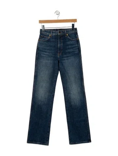 Pre-owned Khaite High-rise Straight Leg Jeans In Blue