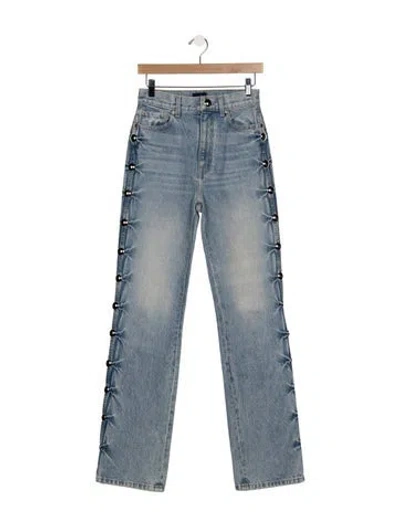 Pre-owned Khaite High-rise Straight Leg Jeans In Blue