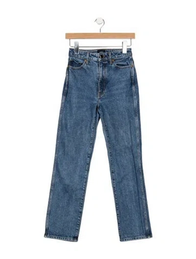 Pre-owned Khaite High-rise Straight Leg Jeans In Blue