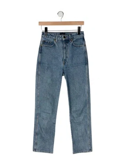 Pre-owned Khaite High-rise Straight Leg Jeans In Blue