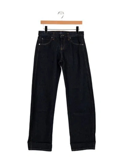 Pre-owned Khaite High-rise Straight Leg Jeans In Blue