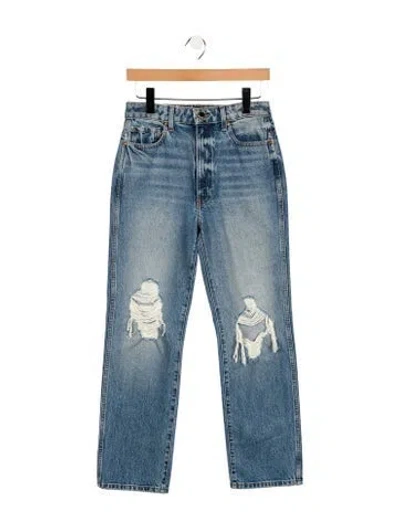 Pre-owned Khaite High-rise Straight Leg Jeans In Blue