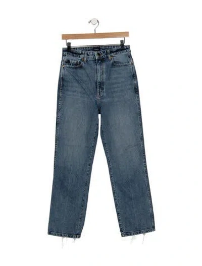 Pre-owned Khaite High-rise Straight Leg Jeans In Blue