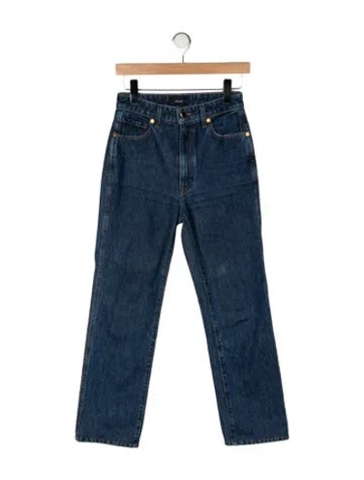 Pre-owned Khaite High-rise Straight Leg Jeans In Blue