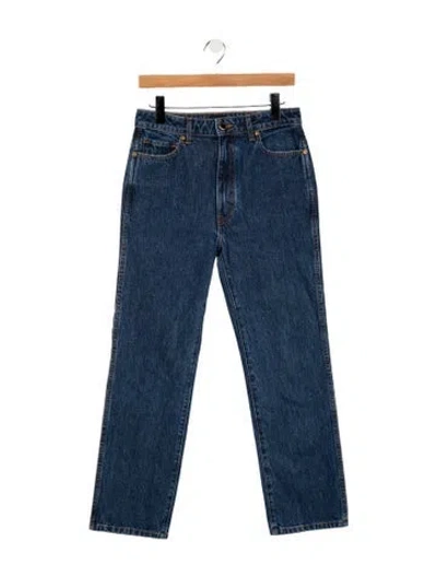 Pre-owned Khaite High-rise Straight Leg Jeans In Blue