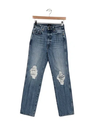 Pre-owned Khaite High-rise Straight Leg Jeans In Blue