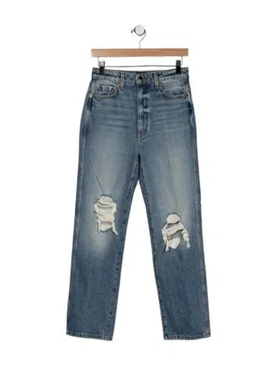 Pre-owned Khaite High-rise Straight Leg Jeans In Blue