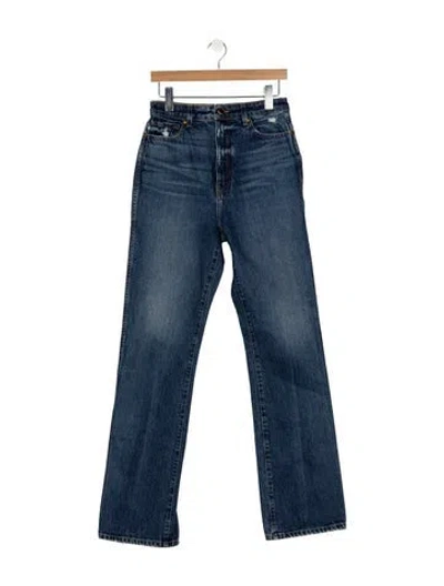 Pre-owned Khaite High-rise Straight Leg Jeans In Blue