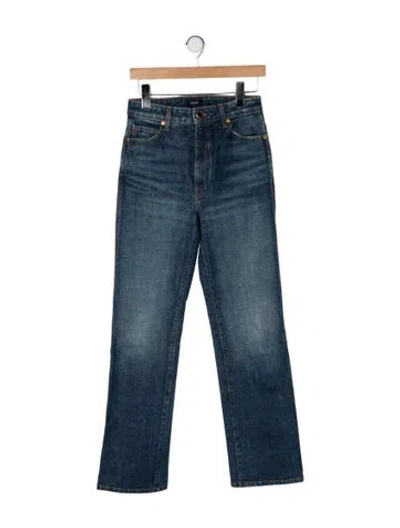 Pre-owned Khaite High-rise Straight Leg Jeans In Blue