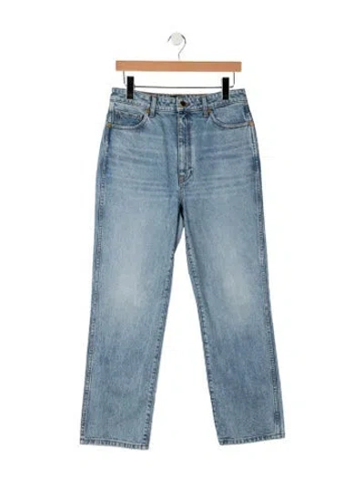 Pre-owned Khaite High-rise Straight Leg Jeans In Blue