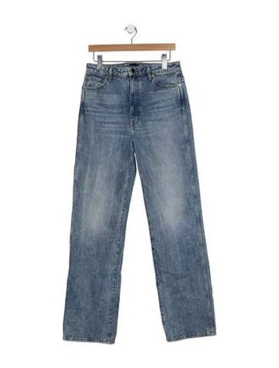 Pre-owned Khaite High-rise Straight Leg Jeans In Blue