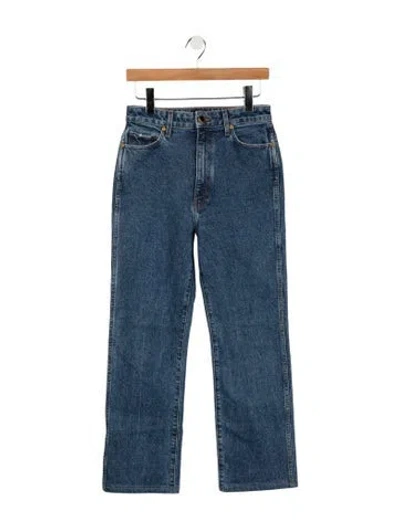 Pre-owned Khaite High-rise Straight Leg Jeans In Blue