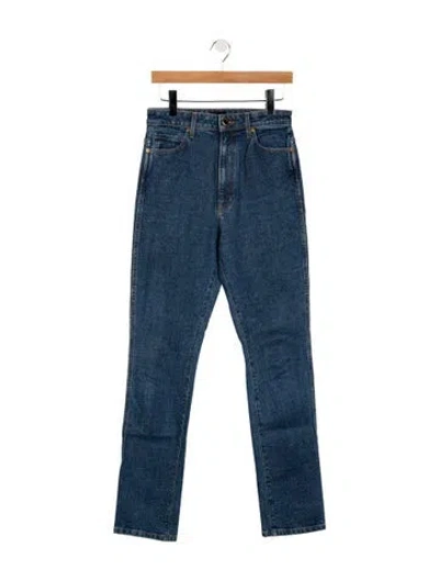 Pre-owned Khaite High-rise Straight Leg Jeans In Blue