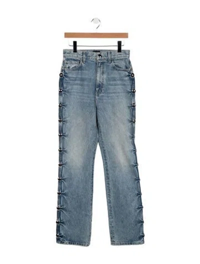 Pre-owned Khaite High-rise Straight Leg Jeans In Blue