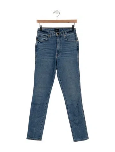 Pre-owned Khaite High-rise Straight Leg Jeans In Blue