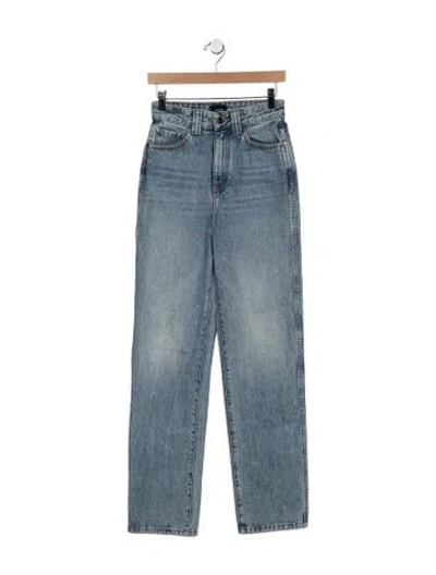 Pre-owned Khaite High-rise Straight Leg Jeans In Blue