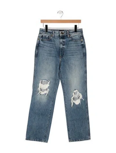 Pre-owned Khaite High-rise Straight Leg Jeans In Blue