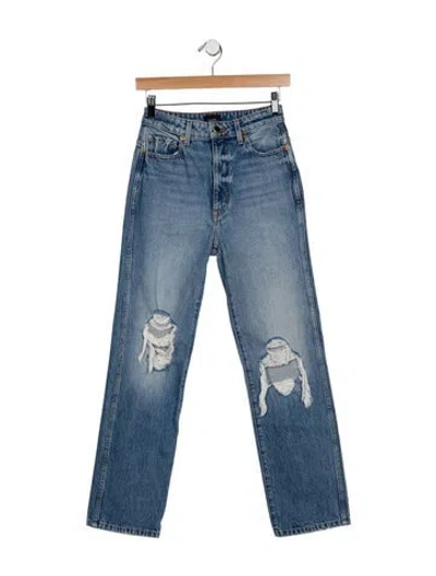 Pre-owned Khaite High-rise Straight Leg Jeans In Blue