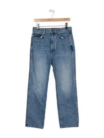 Pre-owned Khaite High-rise Straight Leg Jeans In Blue