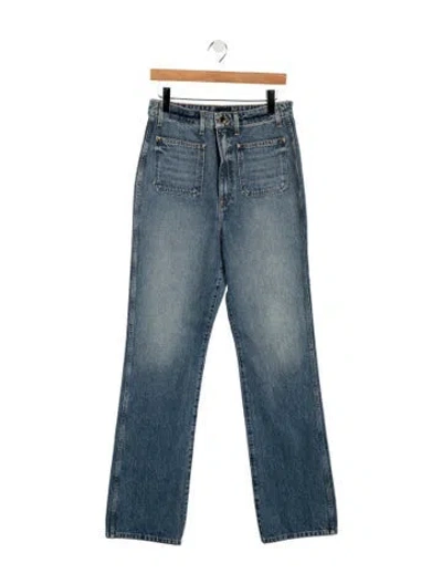 Pre-owned Khaite High-rise Straight Leg Jeans In Blue
