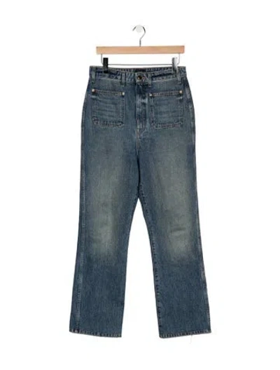Pre-owned Khaite High-rise Straight Leg Jeans In Blue