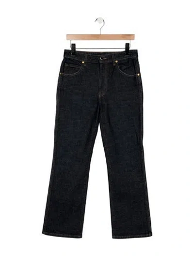 Pre-owned Khaite High-rise Straight Leg Jeans In Blue