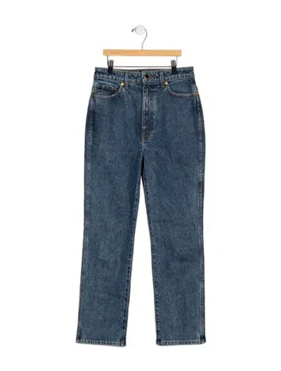 Pre-owned Khaite High-rise Straight Leg Jeans In Blue
