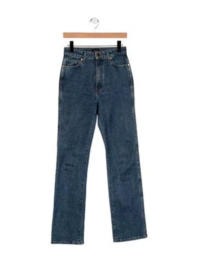 Pre-owned Khaite High-rise Straight Leg Jeans In Blue