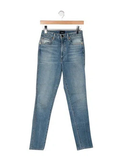 Pre-owned Khaite High-rise Straight Leg Jeans In Blue