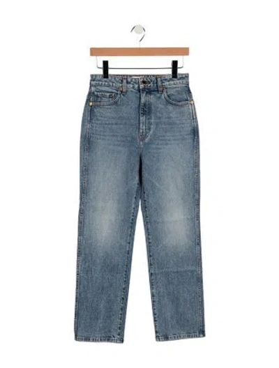 Pre-owned Khaite High-rise Straight Leg Jeans In Blue