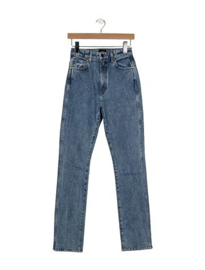 Pre-owned Khaite High-rise Straight Leg Jeans In Blue