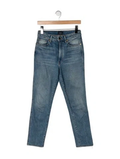 Pre-owned Khaite High-rise Straight Leg Jeans In Blue