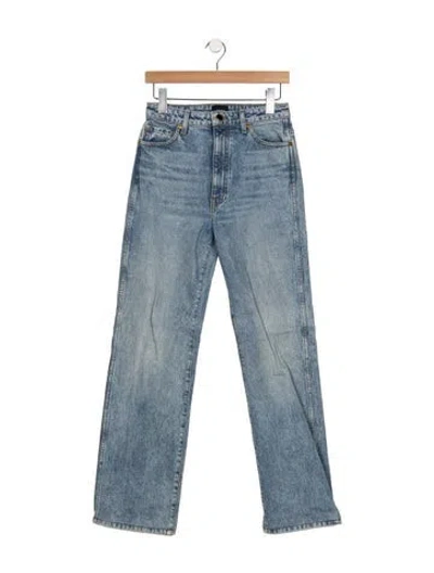 Pre-owned Khaite High-rise Straight Leg Jeans In Blue
