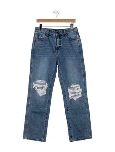 Pre-owned Khaite High-rise Straight Leg Jeans In Blue