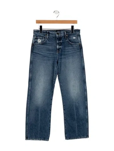 Pre-owned Khaite High-rise Straight Leg Jeans In Blue